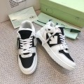 「#4417」Off-White Out-Off-Office Leather  Black and white contrast Sneakers