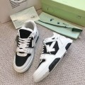 「#4417」Off-White Out-Off-Office Leather  Black and white contrast Sneakers