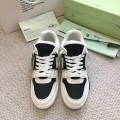「#4417」Off-White Out-Off-Office Leather  Black and white contrast Sneakers