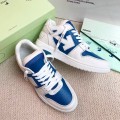 「#4418」Off-White Blue Arrows Leather Sneakers