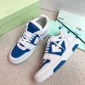 「#4418」Off-White Blue Arrows Leather Sneakers
