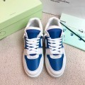 「#4418」Off-White Blue Arrows Leather Sneakers