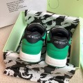 「#4420」Off-White Arrow stitching green outer leather sneakers