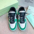「#4420」Off-White Arrow stitching green outer leather sneakers