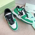 「#4420」Off-White Arrow stitching green outer leather sneakers