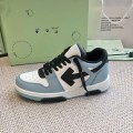 「#4421」Off-White Arrow stitching light blue outer leather sneakers