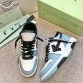 「#4421」Off-White Arrow stitching light blue outer leather sneakers