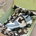 「#4421」Off-White Arrow stitching light blue outer leather sneakers