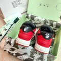 「#4422」Off-White Arrow stitching red outer leather sneakers