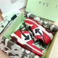 「#4422」Off-White Arrow stitching red outer leather sneakers