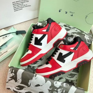 「#4422」Off-White Arrow stitching red outer leather sneakers