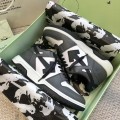 「#4423」Off-White Arrow stitching black outer leather sneakers