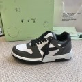 「#4423」Off-White Arrow stitching black outer leather sneakers