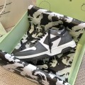 「#4423」Off-White Arrow stitching black outer leather sneakers