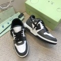 「#4423」Off-White Arrow stitching black outer leather sneakers