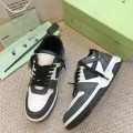 「#4423」Off-White Arrow stitching black outer leather sneakers