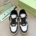 「#4423」Off-White Arrow stitching black outer leather sneakers