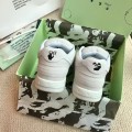 「#4424」Off-White Arrow-Pattern Brushed Leather Sneakers