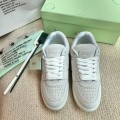 「#4424」Off-White Arrow-Pattern Brushed Leather Sneakers