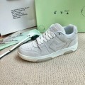 「#4424」Off-White Arrow-Pattern Brushed Leather Sneakers