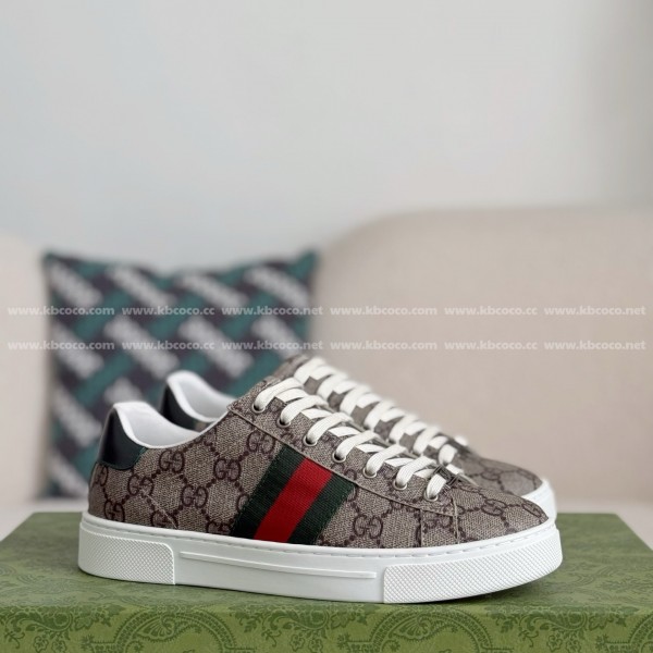 「#4440」Gucci ACE Leather plank shoes