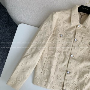 「#4447」Louis Vuitton Full-print cotton jacquard collarless jacket
