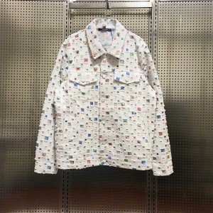 「#4450」Louis Vuitton Spring New Destroyed Denim Jacket