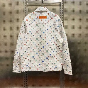 「#4450」Louis Vuitton Spring New Destroyed Denim Jacket