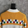 「#4455」Casablanca cotton high density knit, woven plaid sweater T-shirt