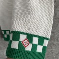 「#4456」Casablanca Green Cotton High-density Knit, Woven Plaid Shorts