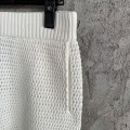 「#4456」Casablanca Green Cotton High-density Knit, Woven Plaid Shorts
