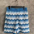 「#4458」Casablanca Blue cotton high-density knitted, water ripple gradient shorts