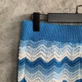 「#4458」Casablanca Blue cotton high-density knitted, water ripple gradient shorts