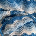 「#4458」Casablanca Blue cotton high-density knitted, water ripple gradient shorts