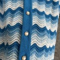 「#4459」Casablanca blue cotton high-density knitted, water ripple gradient sweater T-shirt