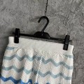 「#4460」Casablanca Blue cotton high-density knitted, water ripple gradient shorts