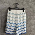「#4460」Casablanca Blue cotton high-density knitted, water ripple gradient shorts