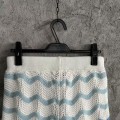 「#4460」Casablanca Blue cotton high-density knitted, water ripple gradient shorts