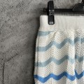 「#4460」Casablanca Blue cotton high-density knitted, water ripple gradient shorts