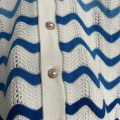 「#4461」Casablanca blue cotton high-density knitted, water ripple gradient sweater T-shirt