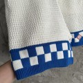 「#4462」Casablanca, blue cotton high density knit, woven plaid shorts