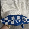 「#4462」Casablanca, blue cotton high density knit, woven plaid shorts