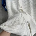 「#4463」Casablanca, blue cotton high density knit, woven sweater T-shirt