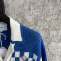「#4463」Casablanca, blue cotton high density knit, woven sweater T-shirt