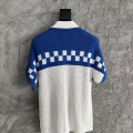 「#4463」Casablanca, blue cotton high density knit, woven sweater T-shirt