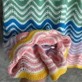 「#4464」Casablanca, rainbow-colored cotton high-density knit, water ripple gradient sweatshirt T-shirt