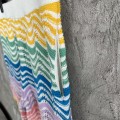「#4464」Casablanca, rainbow-colored cotton high-density knit, water ripple gradient sweatshirt T-shirt
