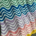 「#4464」Casablanca, rainbow-colored cotton high-density knit, water ripple gradient sweatshirt T-shirt