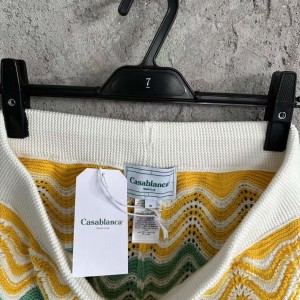 「#4464」Casablanca, rainbow-colored cotton high-density knit, water ripple gradient sweatshirt T-shirt