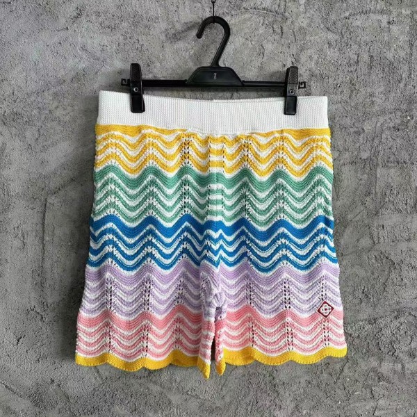 「#4464」Casablanca, rainbow-colored cotton high-density knit, water ripple gradient sweatshirt T-shirt